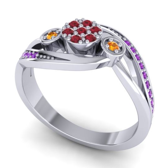 Simple Floral Pave Bypass Caya Ring