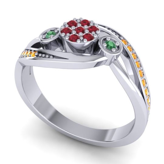 Simple Floral Pave Bypass Caya Ring