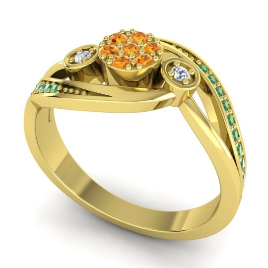 Simple Floral Pave Bypass Caya Ring