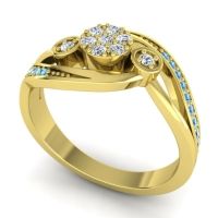 Simple Floral Pave Bypass Caya Ring