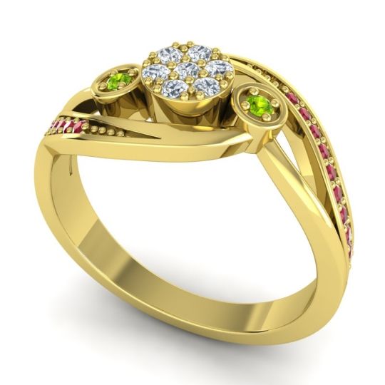 Simple Floral Pave Bypass Caya Ring