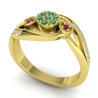 Simple Floral Pave Bypass Caya Ring