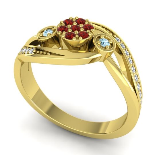 Simple Floral Pave Bypass Caya Ring