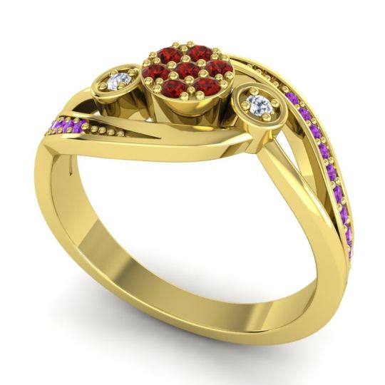 Simple Floral Pave Bypass Caya Ring