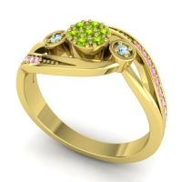 Simple Floral Pave Bypass Caya Ring