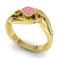 Simple Floral Pave Bypass Caya Ring