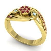 Simple Floral Pave Bypass Caya Ring