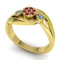 Simple Floral Pave Bypass Caya Ring