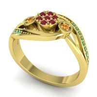 Simple Floral Pave Bypass Caya Ring