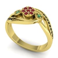 Simple Floral Pave Bypass Caya Ring