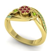 Simple Floral Pave Bypass Caya Ring