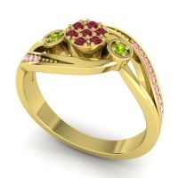 Simple Floral Pave Bypass Caya Ring