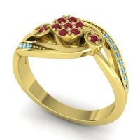 Simple Floral Pave Bypass Caya Ring