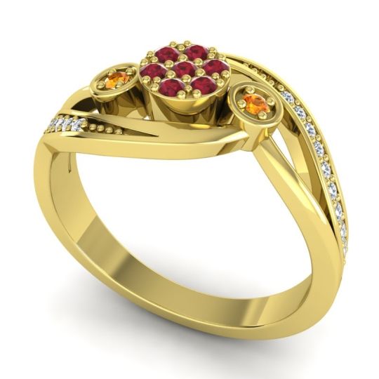 Simple Floral Pave Bypass Caya Ring