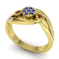 Simple Floral Pave Bypass Caya Ring