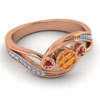 Simple Floral Pave Bypass Caya Ring
