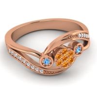 Simple Floral Pave Bypass Caya Ring