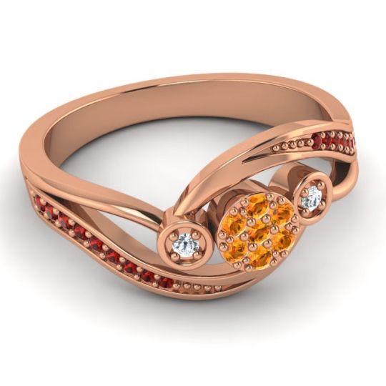 Simple Floral Pave Bypass Caya Ring