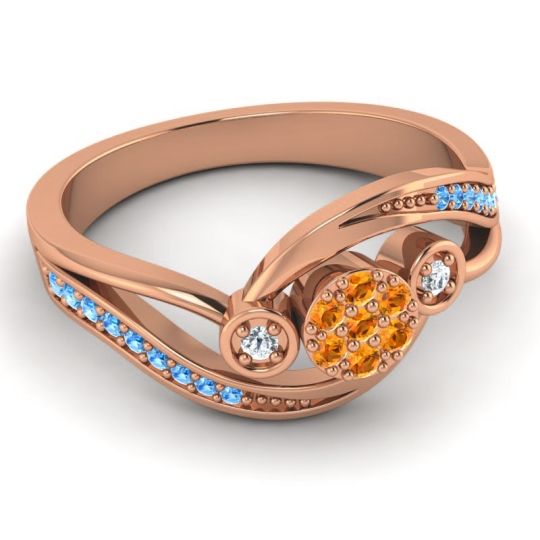 Simple Floral Pave Bypass Caya Ring