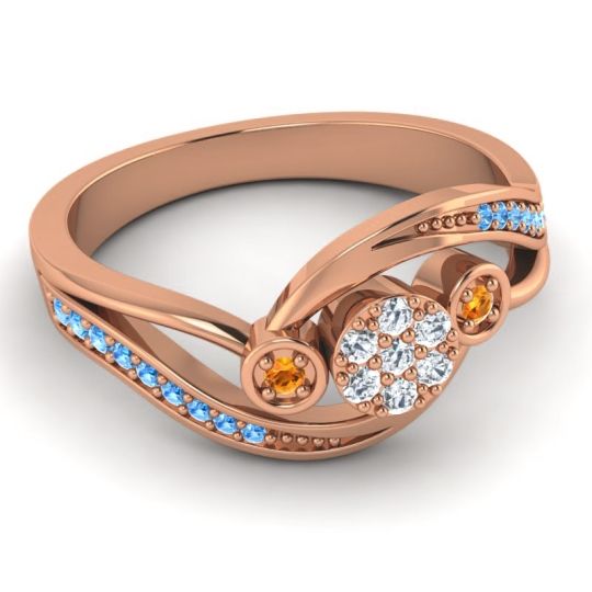 Simple Floral Pave Bypass Caya Ring