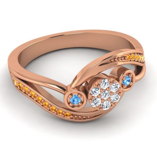 Simple Floral Pave Bypass Caya Ring