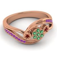 Simple Floral Pave Bypass Caya Ring