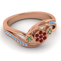 Simple Floral Pave Bypass Caya Ring