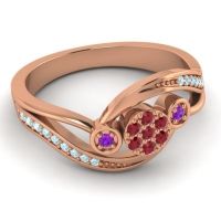 Simple Floral Pave Bypass Caya Ring