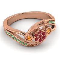 Simple Floral Pave Bypass Caya Ring