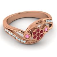 Simple Floral Pave Bypass Caya Ring