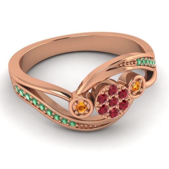 Simple Floral Pave Bypass Caya Ring