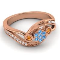 Simple Floral Pave Bypass Caya Ring