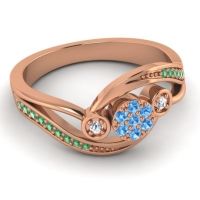 Simple Floral Pave Bypass Caya Ring