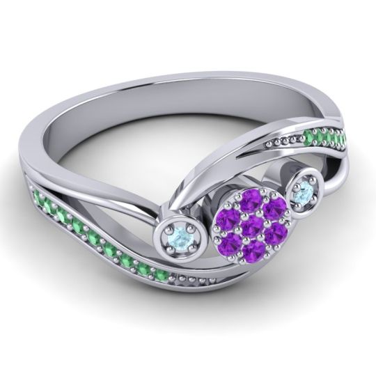 Simple Floral Pave Bypass Caya Ring