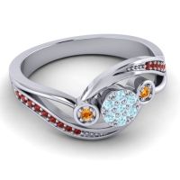 Simple Floral Pave Bypass Caya Ring