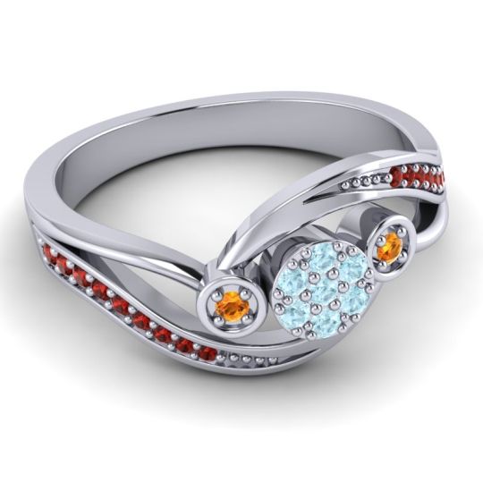 Simple Floral Pave Bypass Caya Ring