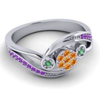 Simple Floral Pave Bypass Caya Ring