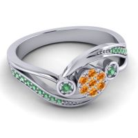 Simple Floral Pave Bypass Caya Ring