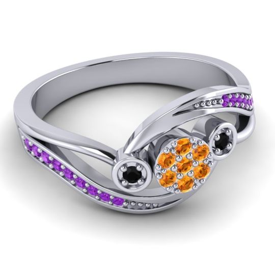 Simple Floral Pave Bypass Caya Ring