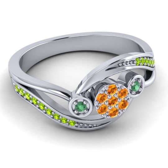 Simple Floral Pave Bypass Caya Ring