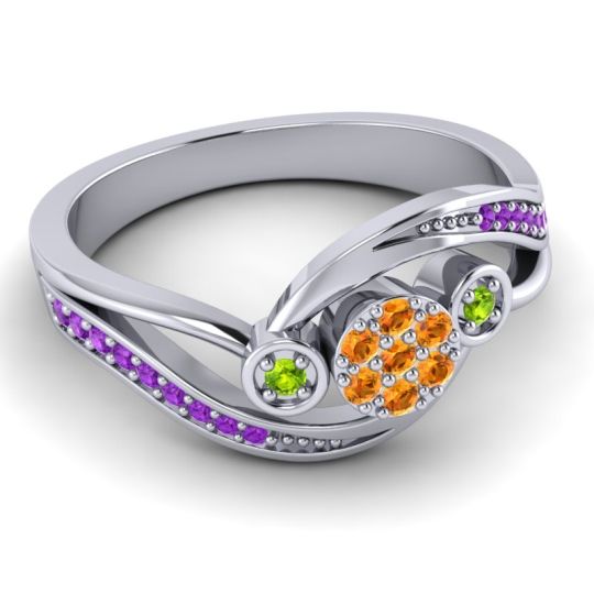 Simple Floral Pave Bypass Caya Ring