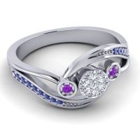 Simple Floral Pave Bypass Caya Ring