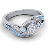 Simple Floral Pave Bypass Caya Ring
