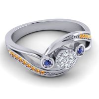 Simple Floral Pave Bypass Caya Ring