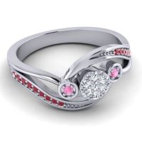 Simple Floral Pave Bypass Caya Ring