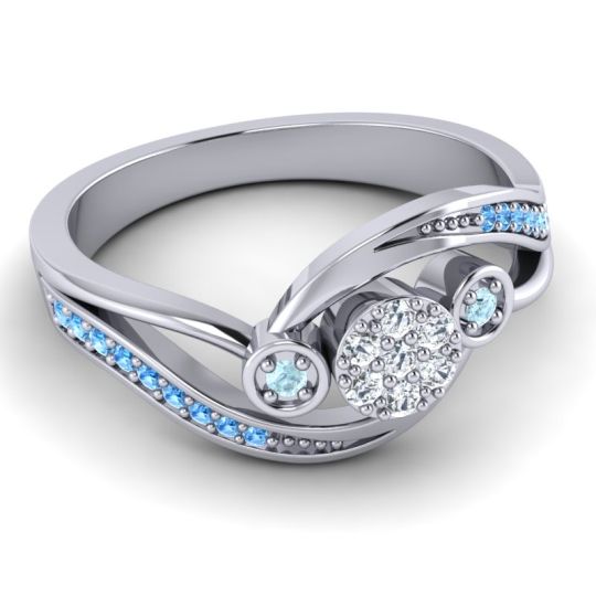 Simple Floral Pave Bypass Caya Ring
