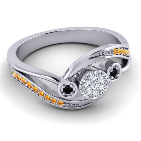 Simple Floral Pave Bypass Caya Ring