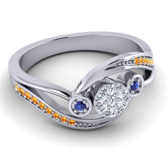 Simple Floral Pave Bypass Caya Ring
