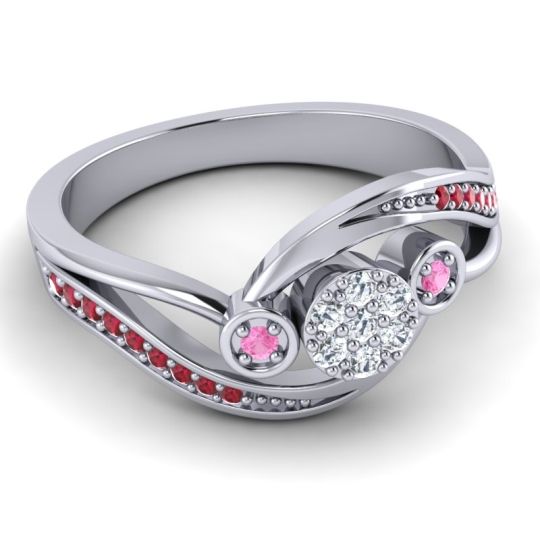 Simple Floral Pave Bypass Caya Ring