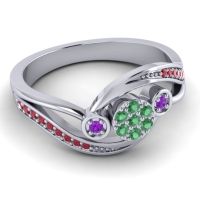 Simple Floral Pave Bypass Caya Ring